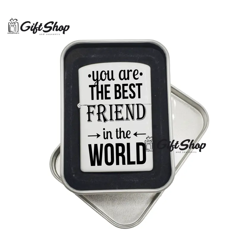 You are the best friend in the world, bricheta metalica gravata laser cu mesajv